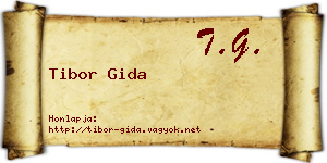 Tibor Gida névjegykártya